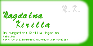 magdolna kirilla business card
